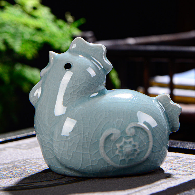 Buddha Stones Chiński Zodiak Bogactwo Ceramiczna Herbata Zwierzę Dom Figurka Dekoracja - Kogut 7cm*5cm*7cm - image 22