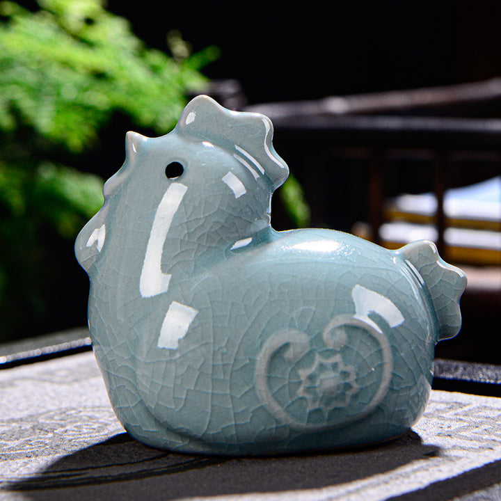 Buddha Stones Chiński Zodiak Bogactwo Ceramiczna Herbata Zwierzę Dom Figurka Dekoracja - Kogut 7cm*5cm*7cm - image 22
