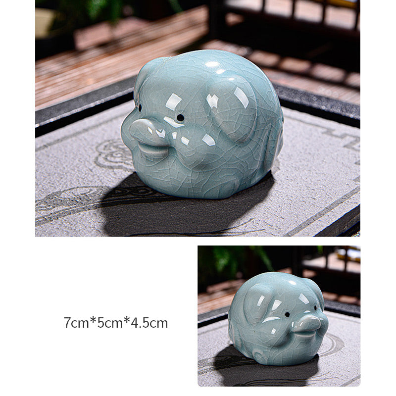 Buddha Stones Chiński Zodiak Bogactwo Ceramiczna Herbata Zwierzę Dom Figurka Dekoracja - image 27