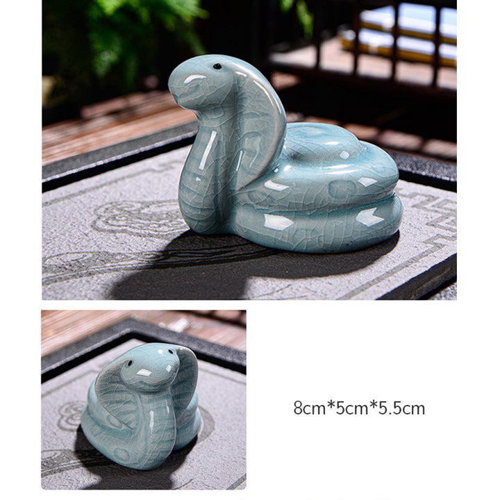 Buddha Stones Chiński Zodiak Bogactwo Ceramiczna Herbata Zwierzę Dom Figurka Dekoracja
