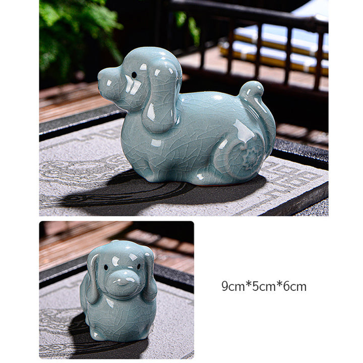 Buddha Stones Chiński Zodiak Bogactwo Ceramiczna Herbata Zwierzę Dom Figurka Dekoracja