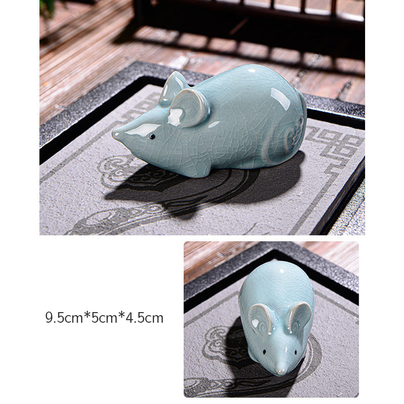 Buddha Stones Chiński Zodiak Bogactwo Ceramiczna Herbata Zwierzę Dom Figurka Dekoracja