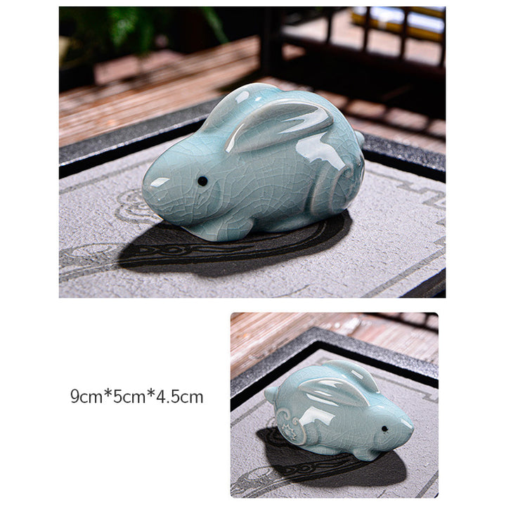 Buddha Stones Chiński Zodiak Bogactwo Ceramiczna Herbata Zwierzę Dom Figurka Dekoracja - image 11