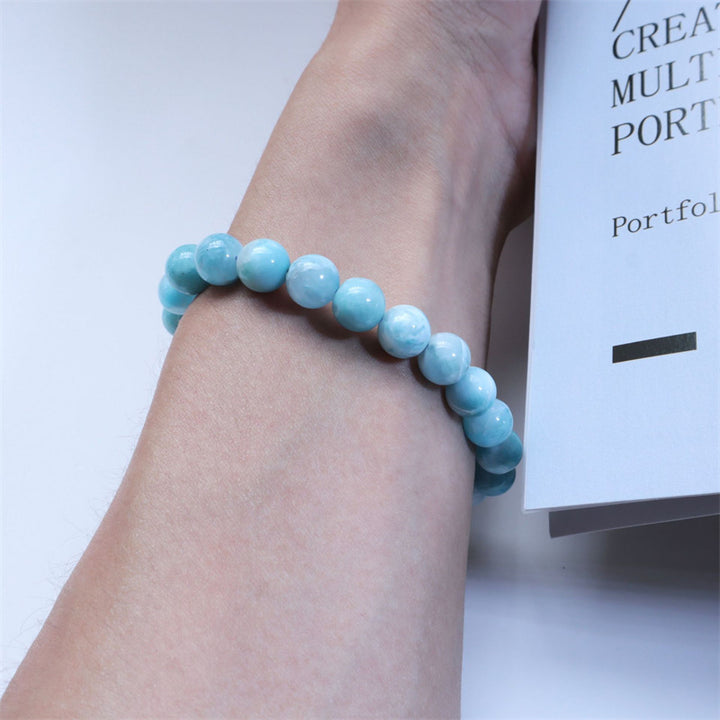 Bransoletka z Buddha Stones naturalna Larimar Wisdom Confidence
