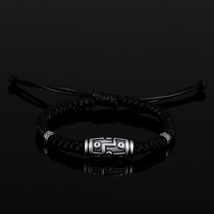 Buddha Stones 999 Srebro Sterlingowe Dziewięciooczne Dzi Koraliki Wzór Błogosławieństwa Bransoletka Lina - image 14