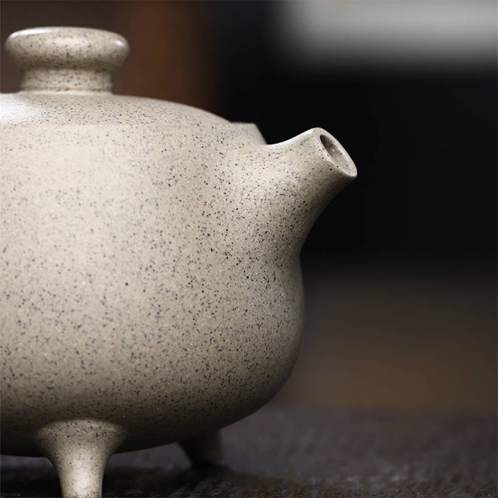Buddha Stones Yixing Pół-ręcznie wykonany beżowy fioletowy gliniany czajniczek Kung Fu 200ml