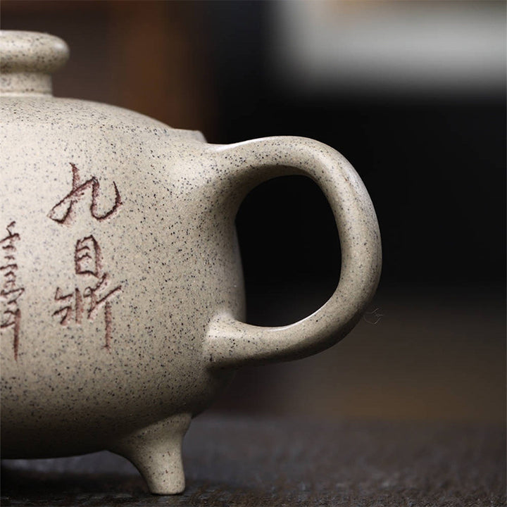 Buddha Stones Yixing Pół-ręcznie wykonany beżowy fioletowy gliniany czajniczek Kung Fu 200ml