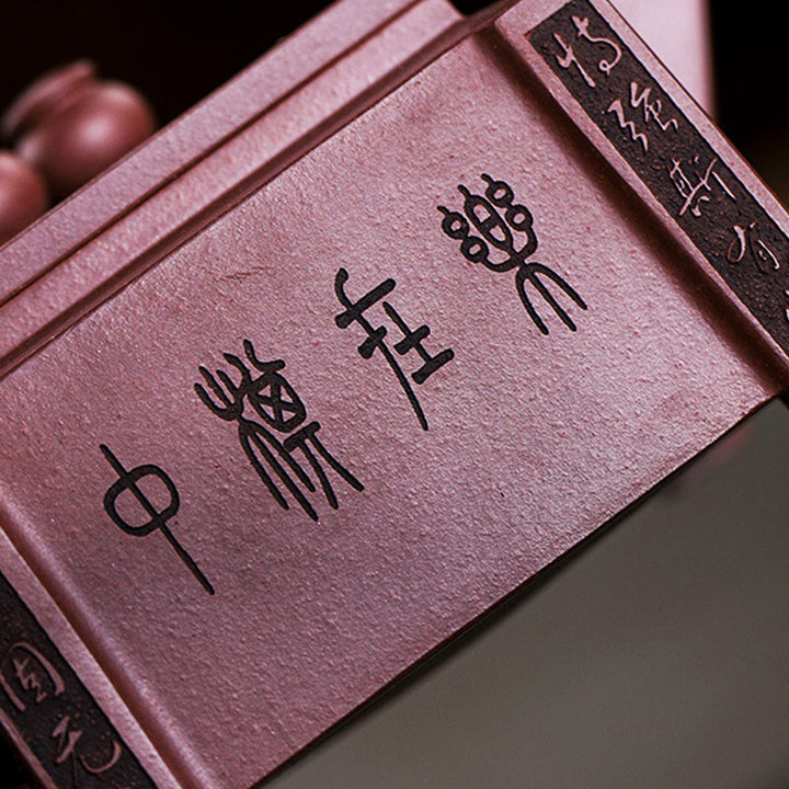 Buddha Stones Yixing Wszystko Ręcznie Robione Gomoku Gra w Szachy Fioletowa Glina Kung Fu Kwadratowy Czajnik 280ml
