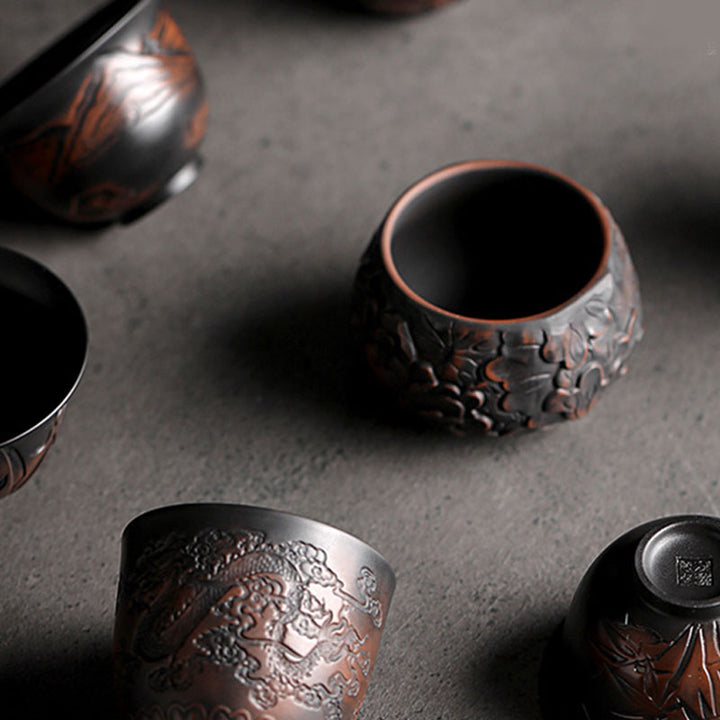 Buddha Stones Liść Lotosu Kwiat Krajobraz Smok Bambus Ceramiczny Filiżanka Kung Fu Filiżanka Miska