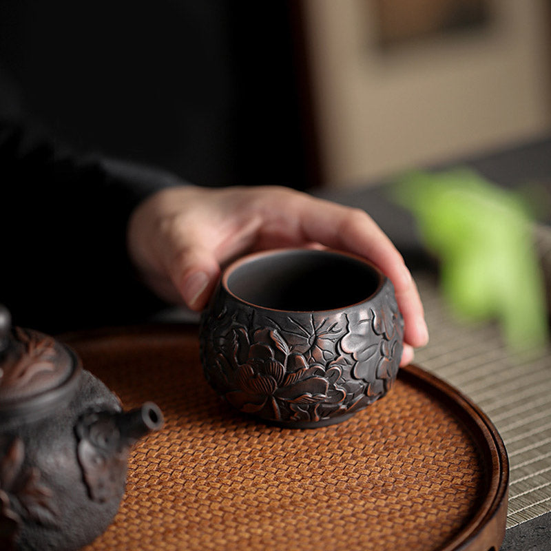 Buddha Stones Liść Lotosu Kwiat Krajobraz Smok Bambus Ceramiczny Filiżanka Kung Fu Filiżanka Miska
