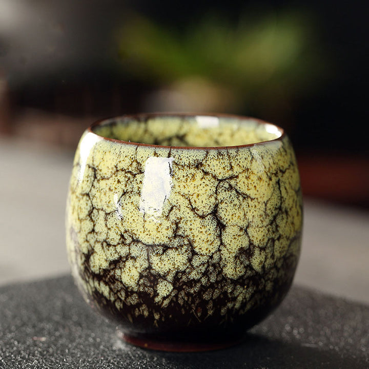 Buddha Stones Proste wielokolorowe zmiany pieca Chiński Jianzhan Ceramiczny kubek do herbaty Kung Fu 110 ml