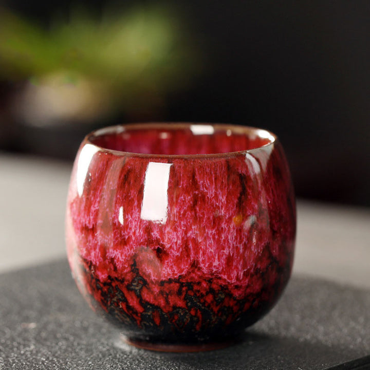Buddha Stones Proste wielokolorowe zmiany pieca Chiński Jianzhan Ceramiczny kubek do herbaty Kung Fu 110 ml