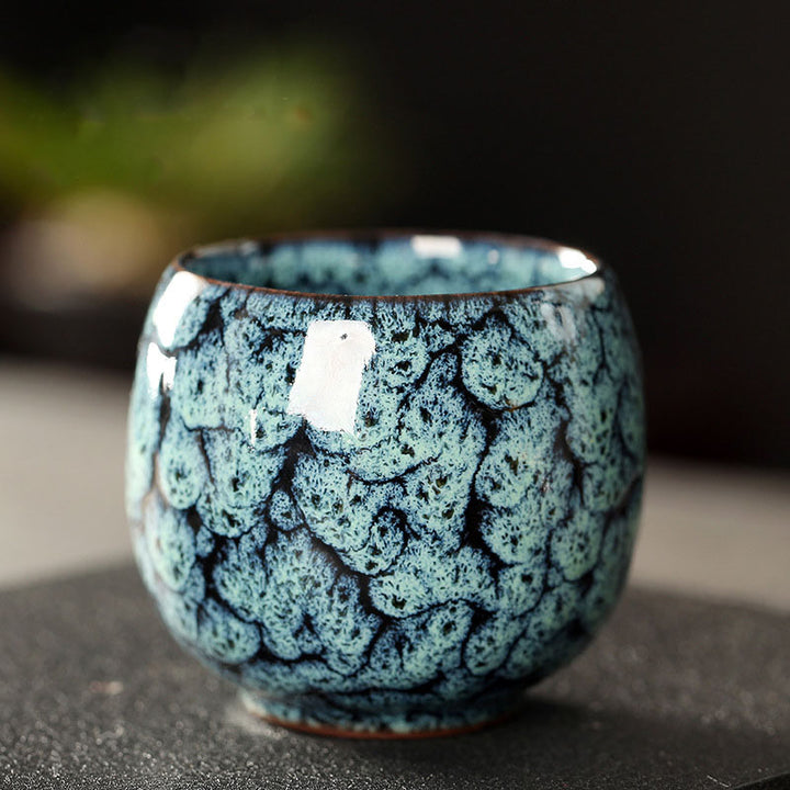 Buddha Stones Proste wielokolorowe zmiany pieca Chiński Jianzhan Ceramiczny kubek do herbaty Kung Fu 110 ml