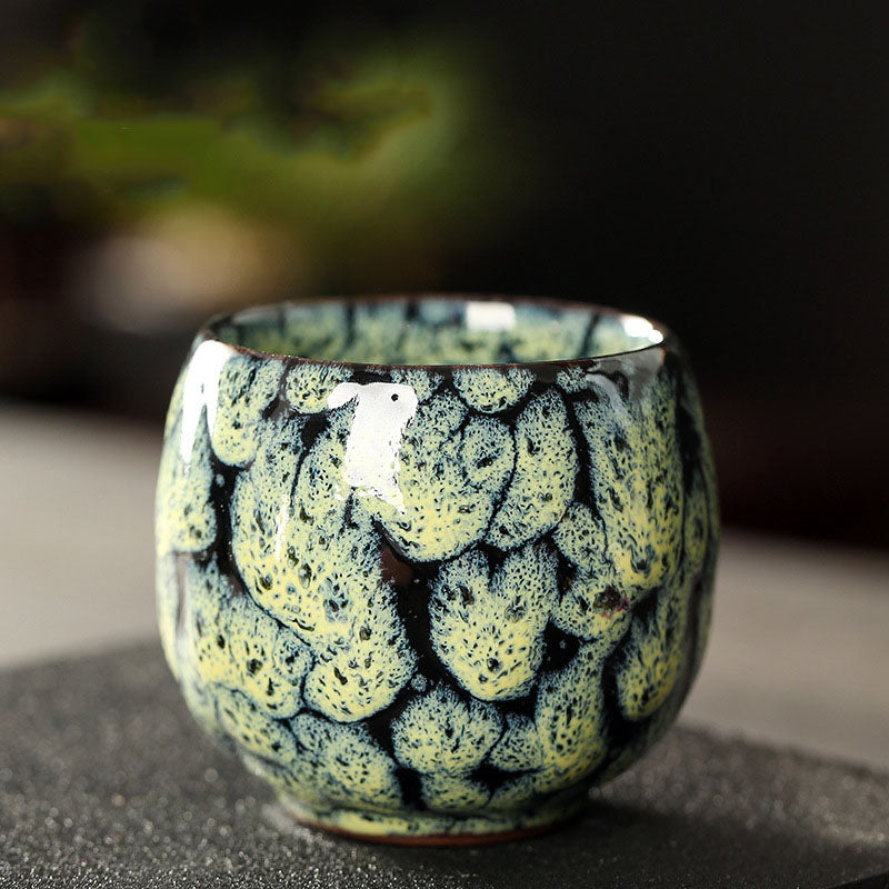 Buddha Stones Proste wielokolorowe zmiany pieca Chiński Jianzhan Ceramiczny kubek do herbaty Kung Fu 110 ml