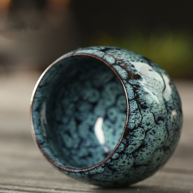 Buddha Stones Proste wielokolorowe zmiany pieca Chiński Jianzhan Ceramiczny kubek do herbaty Kung Fu 110 ml