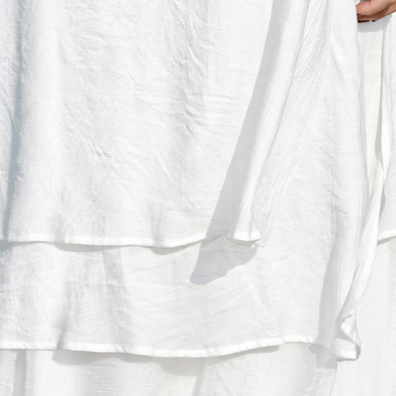 Buddha Stones 2 szt. Białe Tai Chi Medytacja Joga Zen Bawełna Lniana Odzież Top Spodnie Zestaw damski - image 9