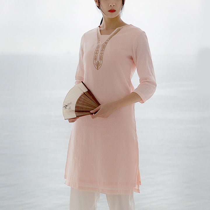 Buddha Stones 2 szt. Tai Chi Medytacja Joga Bawełniana Odzież Top Spodnie Zestaw damski - image 14