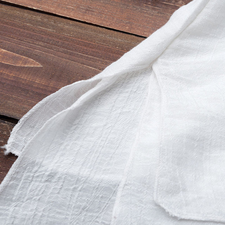 Buddha Stones 2 szt. Prosty design Białe spodnie do medytacji jogi Zen Tai Chi Bawełna Lniana Odzież damska Zestaw - image 16