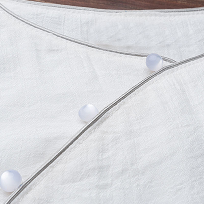 Buddha Stones 2 szt. Prosty design Białe spodnie do medytacji jogi Zen Tai Chi Bawełna Lniana Odzież damska Zestaw - image 12