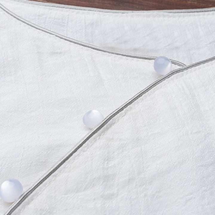 Buddha Stones 2 szt. Prosty design Białe spodnie do medytacji jogi Zen Tai Chi Bawełna Lniana Odzież damska Zestaw - image 12