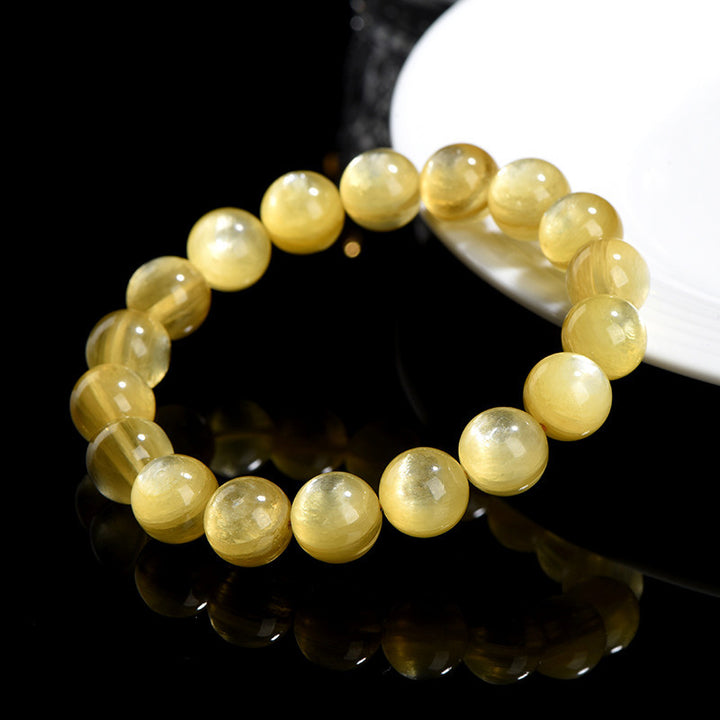 Bransoletka ochronna Buddha Stones Natural Golden Lepidolite Prosperity