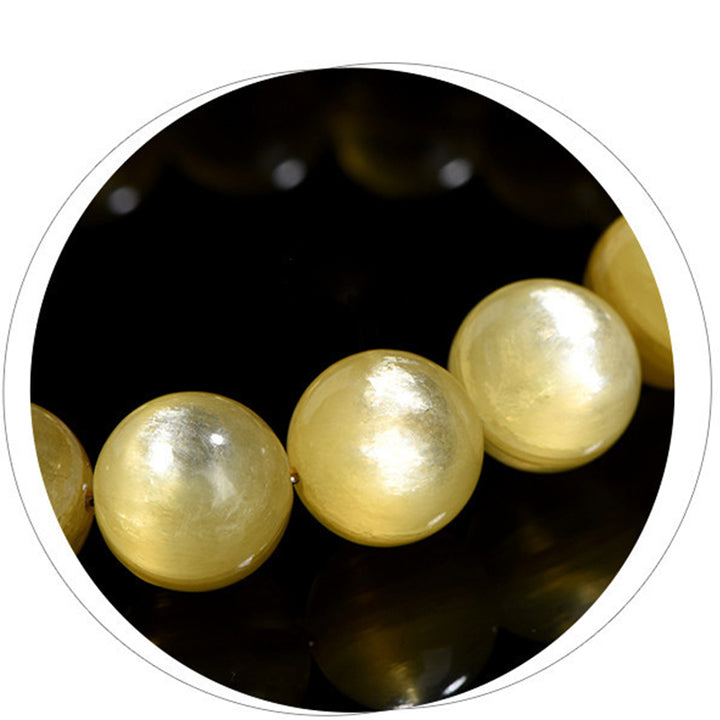 Bransoletka ochronna Buddha Stones Natural Golden Lepidolite Prosperity
