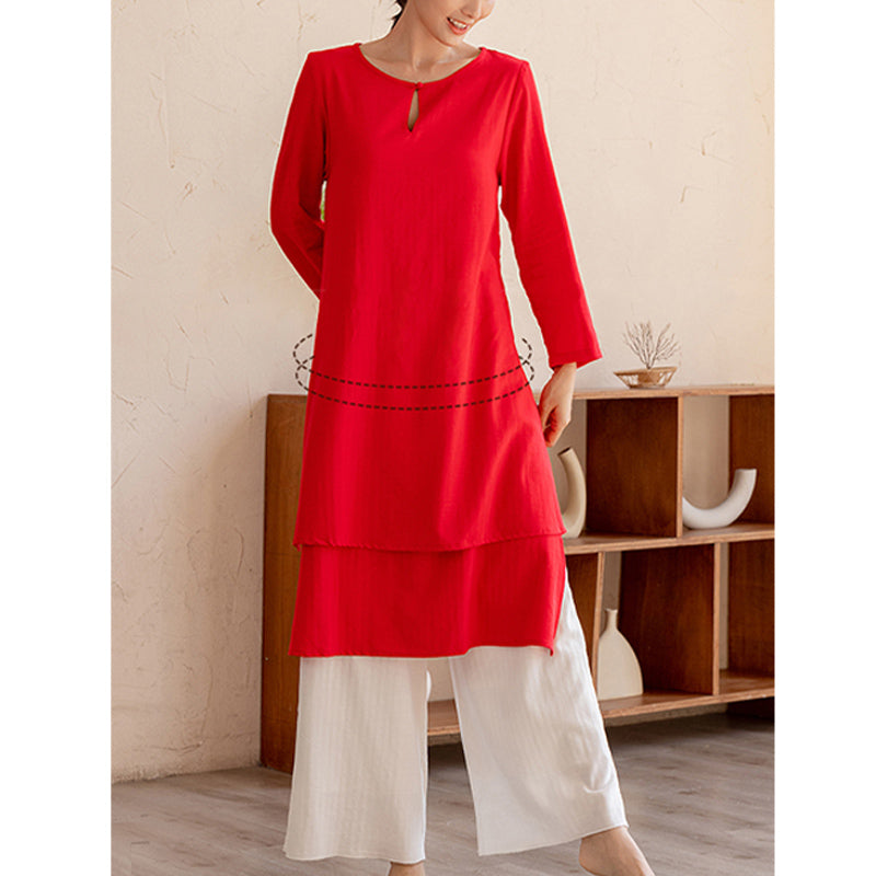 Buddha Stones 2 szt. Prosty design Tai Chi Medytacja Joga Odzież Top Spodnie Zestaw damski - image 17