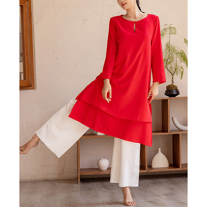 Buddha Stones 2 szt. Prosty design Tai Chi Medytacja Joga Odzież Top Spodnie Zestaw damski - image 14