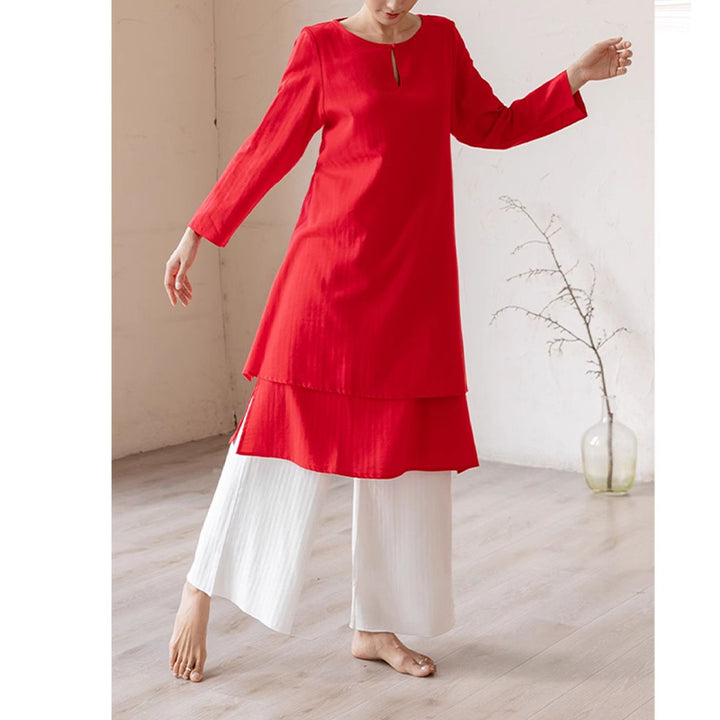 Buddha Stones 2 szt. Prosty design Tai Chi Medytacja Joga Odzież Top Spodnie Zestaw damski