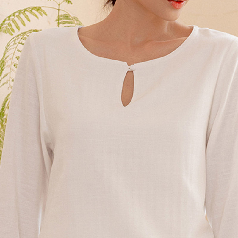 Buddha Stones 2 szt. Prosty design Tai Chi Medytacja Joga Odzież Top Spodnie Zestaw damski - image 5