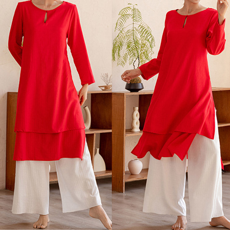 Buddha Stones 2 szt. Prosty design Tai Chi Medytacja Joga Odzież Top Spodnie Zestaw damski - image 18