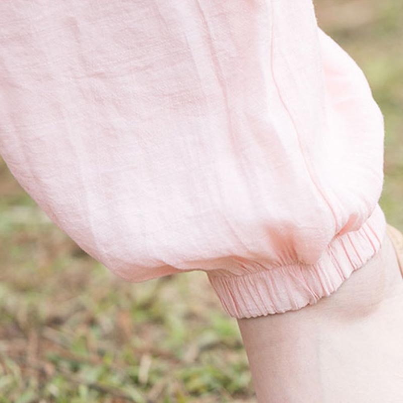 Buddha Stones 2 szt. Gładki wzór Top Spodnie Medytacja Joga Zen Tai Chi Bawełna Lniana Odzież Damska Zestaw - image 11