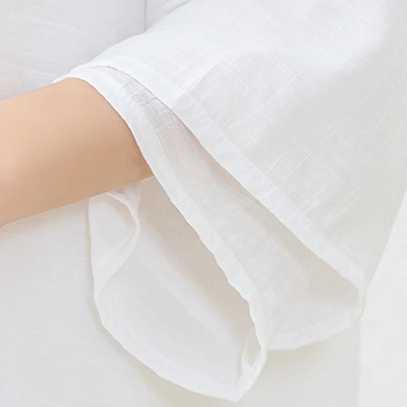 Buddha Stones 2 szt. Proste chińskie żaby guziki spodnie do medytacji joga zen tai chi bawełna odzież damska zestaw - image 14