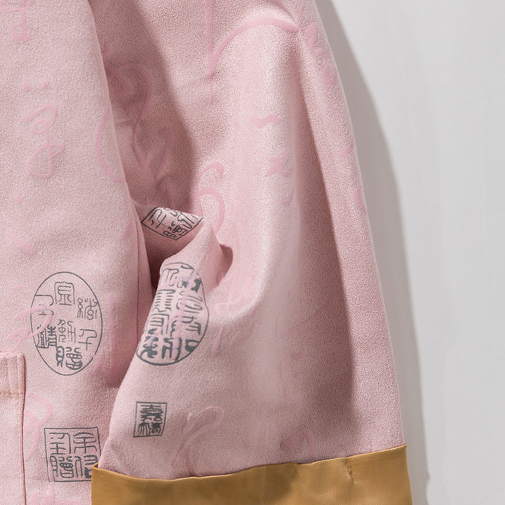 Buddha Stones Chińska Kaligrafia Odzież Kurtka Płaszcz Tang Garnitur Męski Odzież - image 13