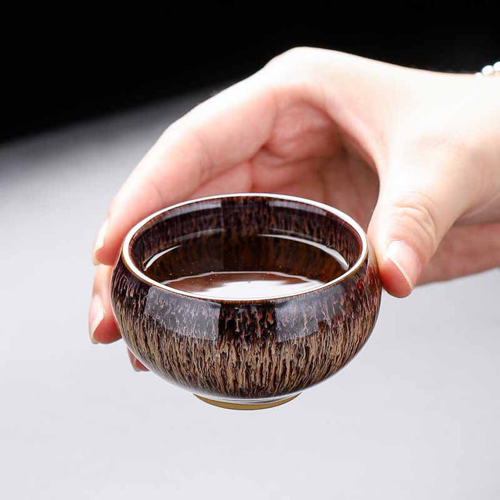Buddha Stones Małe Ryby Koi Piec Zmiana Chiński Jianzhan Ceramiczny Filiżanka Kung Fu Filiżanka 60ml