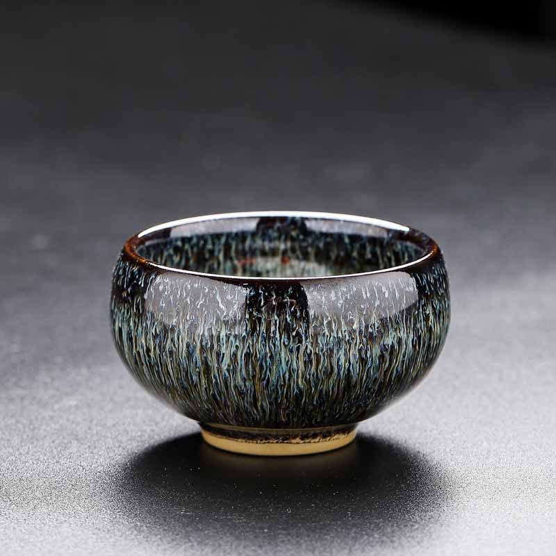 Buddha Stones Małe Ryby Koi Piec Zmiana Chiński Jianzhan Ceramiczny Filiżanka Kung Fu Filiżanka 60ml
