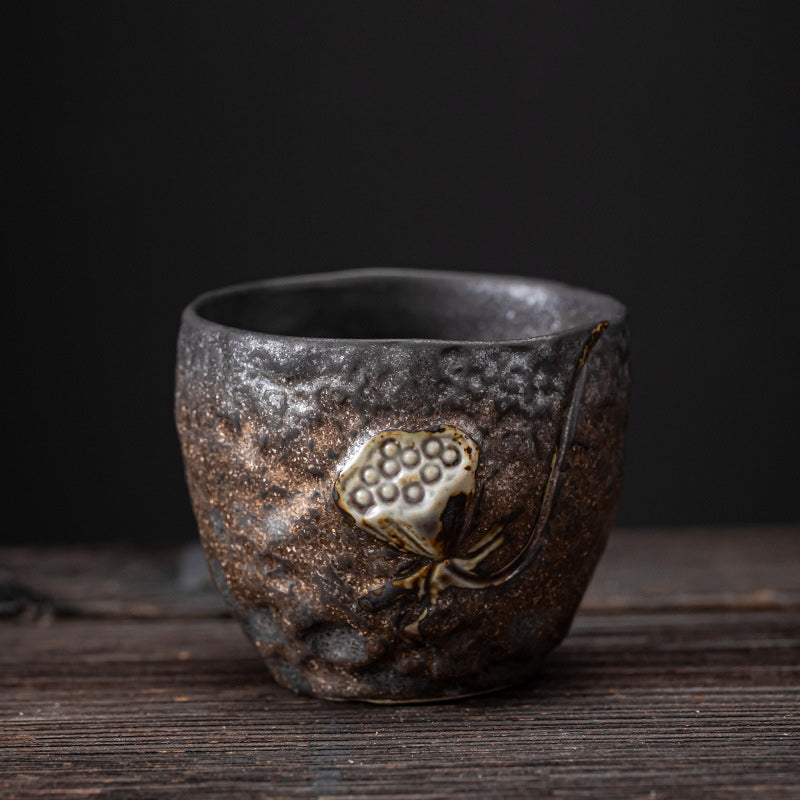 Buddha Stones, Strąk Lotosu, Kwiat, Pomyślne Chmury, Ceramiczna Filiżanka do Herbaty Kung Fu