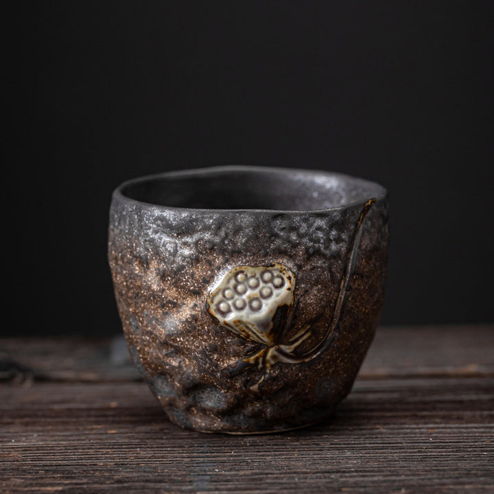 Buddha Stones, Strąk Lotosu, Kwiat, Pomyślne Chmury, Ceramiczna Filiżanka do Herbaty Kung Fu