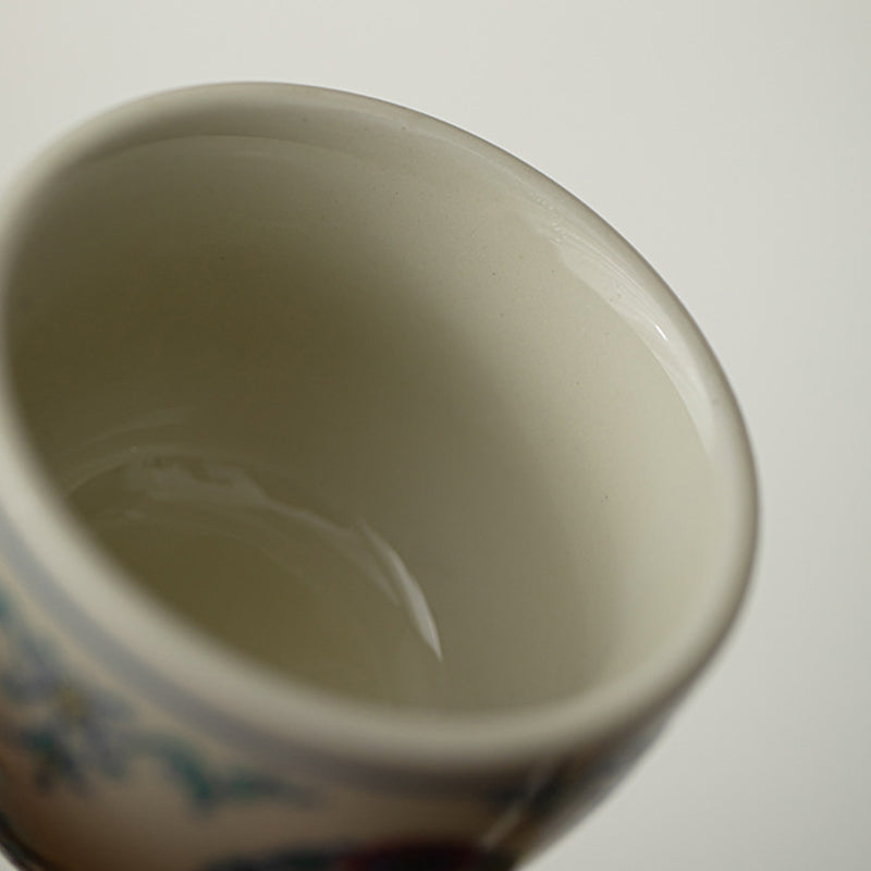 Buddha Stones Koi Ryba Arowana Piwonia Słonecznik Ceramiczny Filiżanka Kung Fu Filiżanka do herbaty 60ml