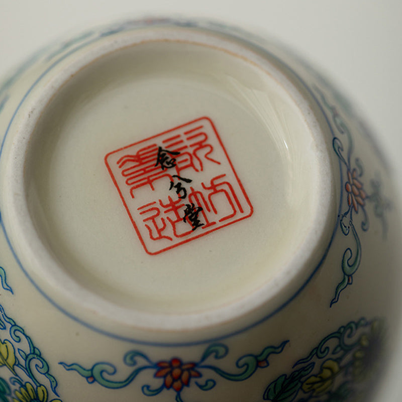 Buddha Stones Koi Ryba Arowana Piwonia Słonecznik Ceramiczny Filiżanka Kung Fu Filiżanka do herbaty 60ml