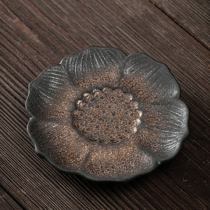 Podkładka pod kubek z ceramicznymi kamieniami Buddha Stones Vintage Lotus Flower Podkładka pod kubek Kung Fu Tea Mat