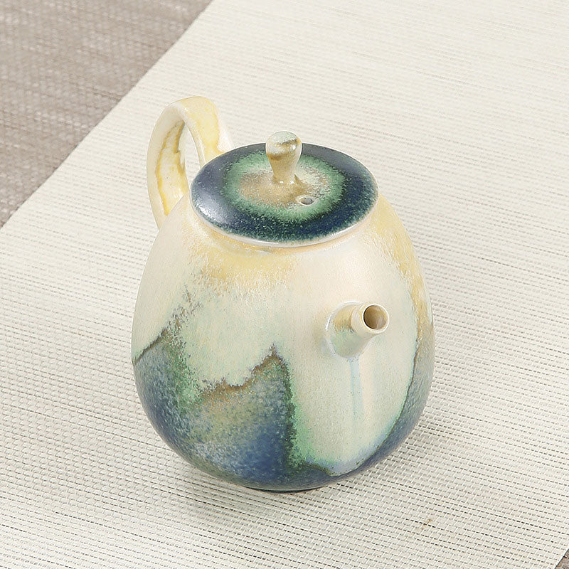 Buddha Stones Zielono-beżowy Chiński Gongfu Herbata Ceramiczny Dzbanek Kung Fu 230ml - image 1