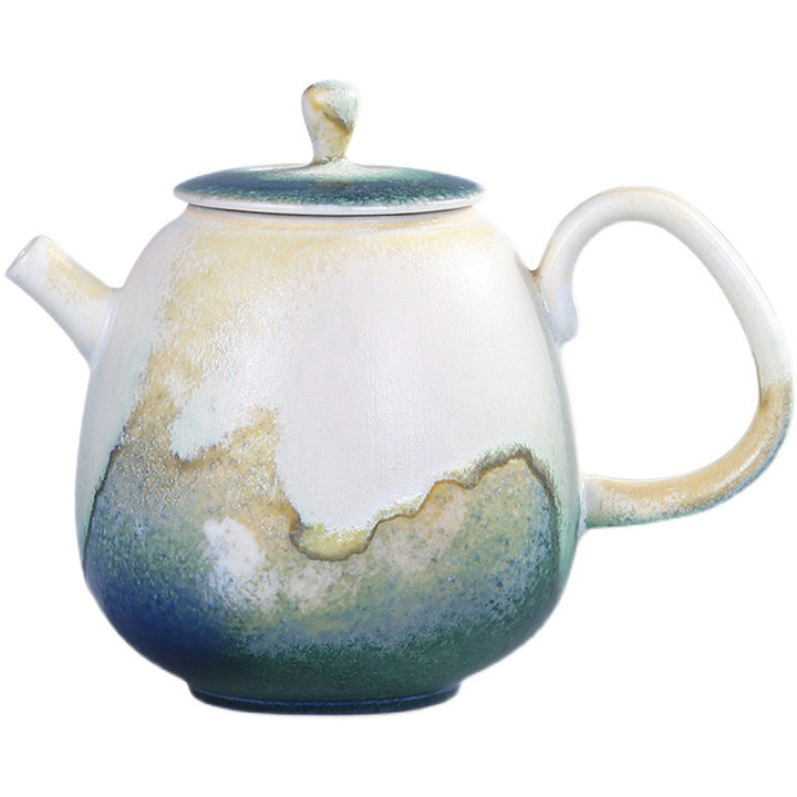 Buddha Stones Zielono-beżowy Chiński Gongfu Herbata Ceramiczny Dzbanek Kung Fu 230ml - image 7