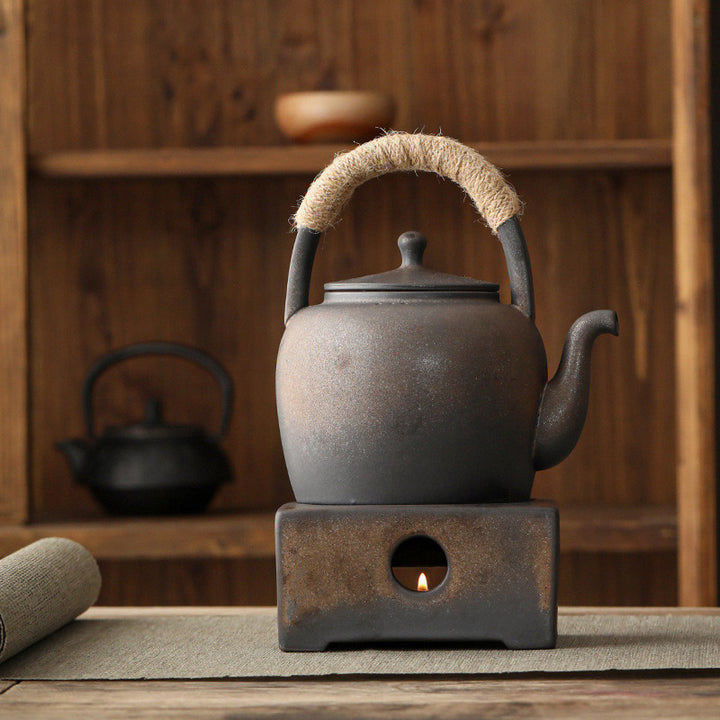 Buddha Stones Retro Brązowy Chiński Gongfu Herbata Ceramiczny Kung Fu Teapot 700ml Z Podstawką
