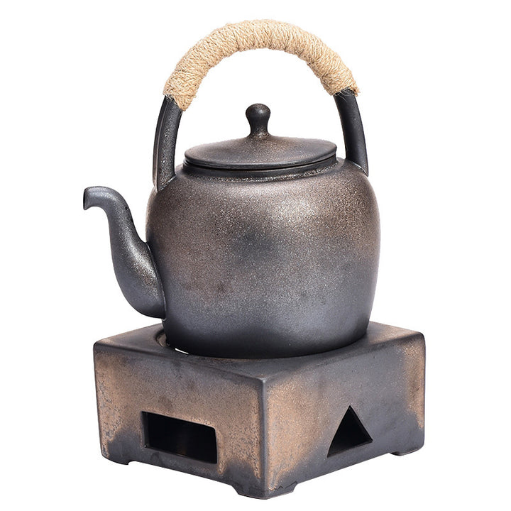 Buddha Stones Retro Brązowy Chiński Gongfu Herbata Ceramiczny Kung Fu Teapot 700ml Z Podstawką