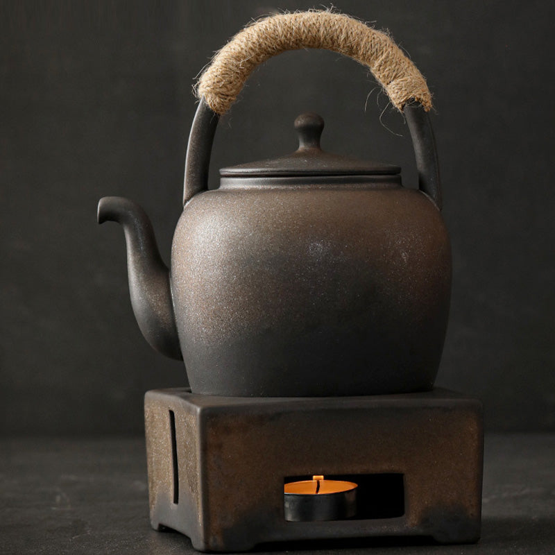 Buddha Stones Retro Brązowy Chiński Gongfu Herbata Ceramiczny Kung Fu Teapot 700ml Z Podstawką