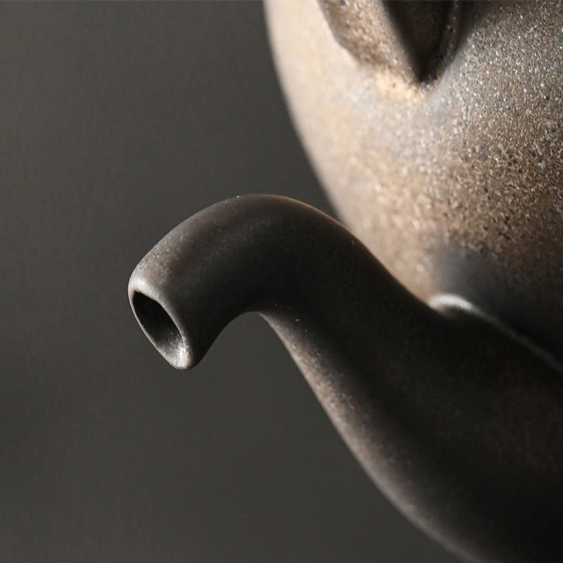 Buddha Stones Retro Brązowy Chiński Gongfu Herbata Ceramiczny Kung Fu Teapot 700ml Z Podstawką