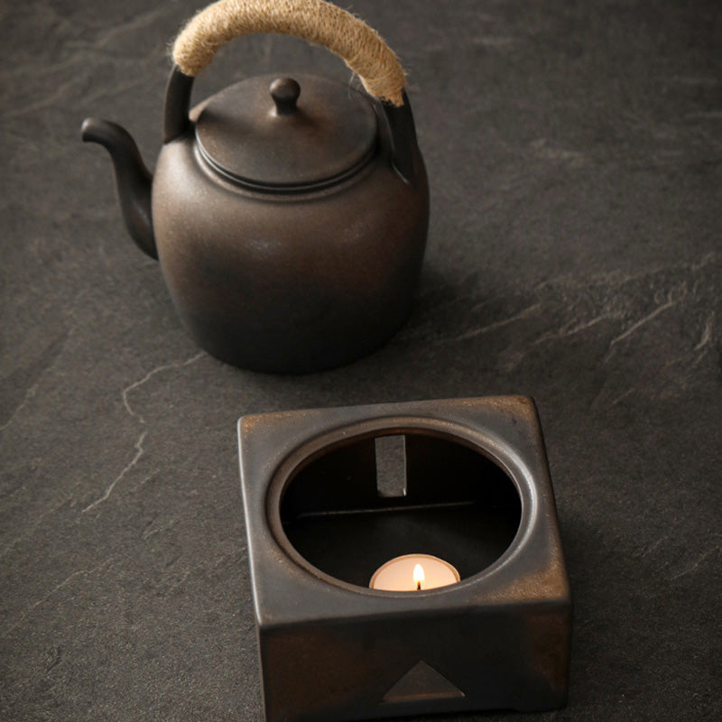 Buddha Stones Retro Brązowy Chiński Gongfu Herbata Ceramiczny Kung Fu Teapot 700ml Z Podstawką