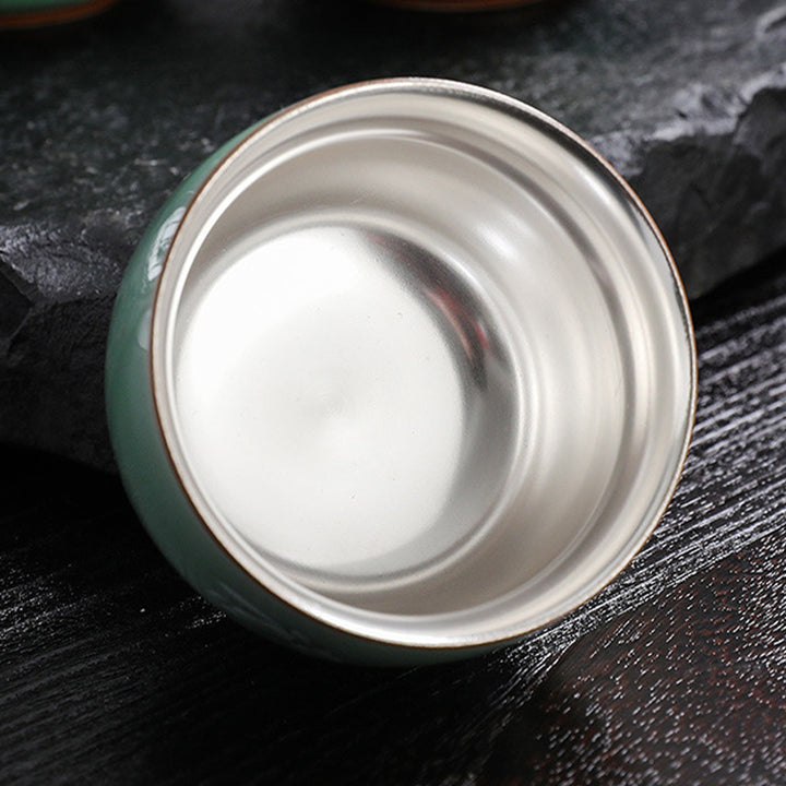 Buddha Stones Motyl Złota Rybka Lotos Ryba Koi Ceramiczna Filiżanka Kung Fu Filiżanka do Herbaty 120ml