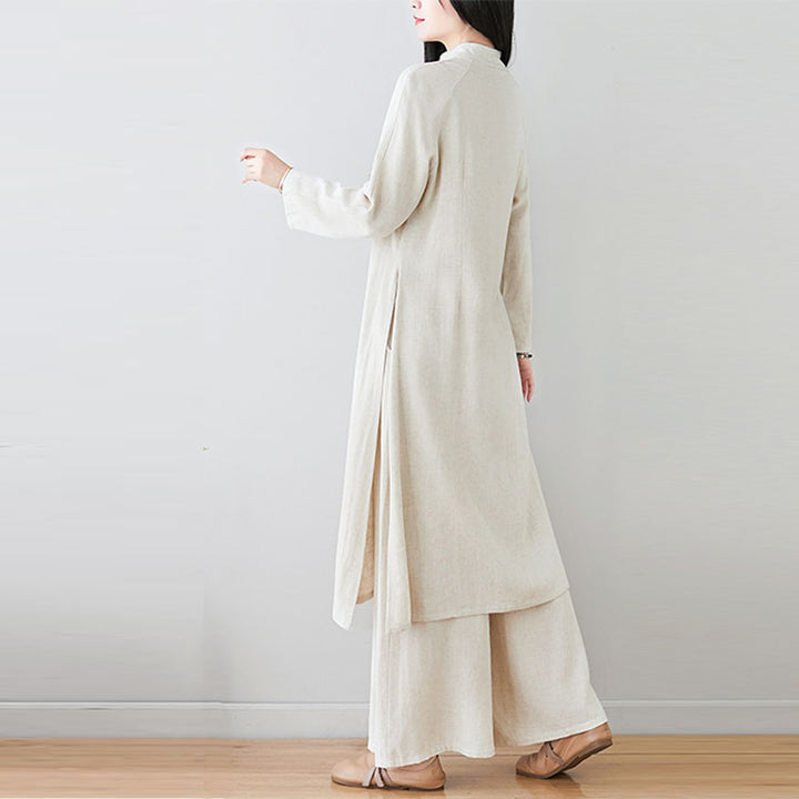 Buddha Stones 2 szt. Chiński guzik żaby Zen Tai Chi Medytacja Odzież Bawełniana Lniana Top Spodnie Zestaw damski - image 20